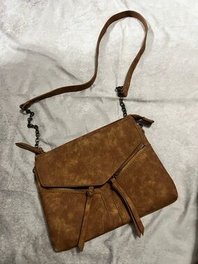 Altar'd State Tan Brown Crossbody Bag with Chain Strap